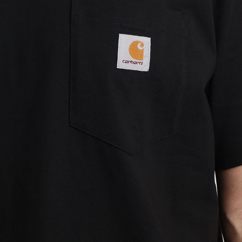 мужская черная футболка Carhartt WIP S/S Pocket T-Shirt I030434-black - цена, описание, фото 2